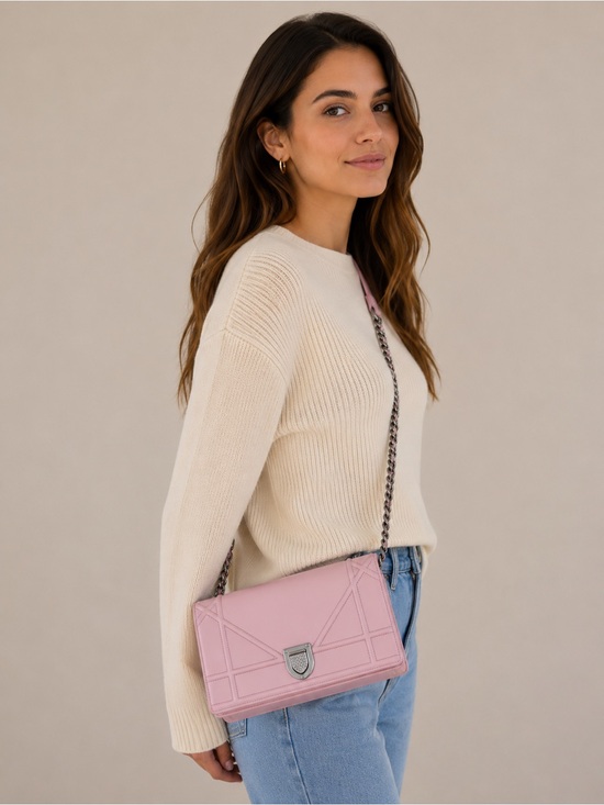 Dior Handbags - Authentic Christian Dior Diorama Pink Shoulder Bag w/ Certificate